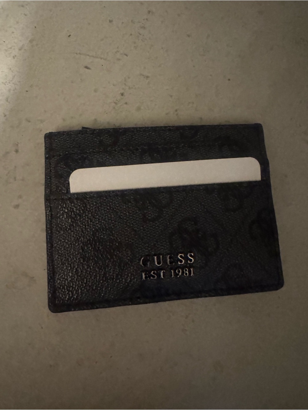 Guess Black Logo-Print Card Holder